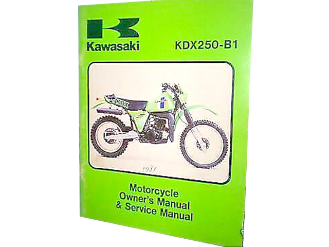 1980 Kawasaki KDX250 A-1 Motorcycle Owners Manual & Service Manual FADED DAMAGED 