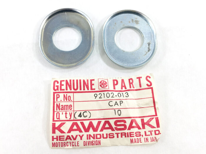 92102-013 NOS Kawasaki KZ900 Police Rear Turn Signal Stay Cap Set of 2 - Image 2